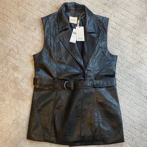 Elie by Elie Tahari Faux Leather Belted Vest - Size 10 - NWT
